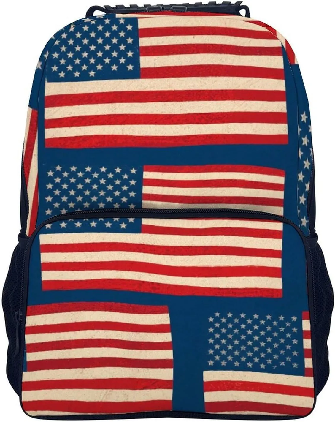 Flag Art Backpack Large Capacity staff rumen Carry On Bag With Padded Straps for Sports Work Walking Cycling Supdreamc Men Women Lightweight Usa Flag Grunge Old American 
