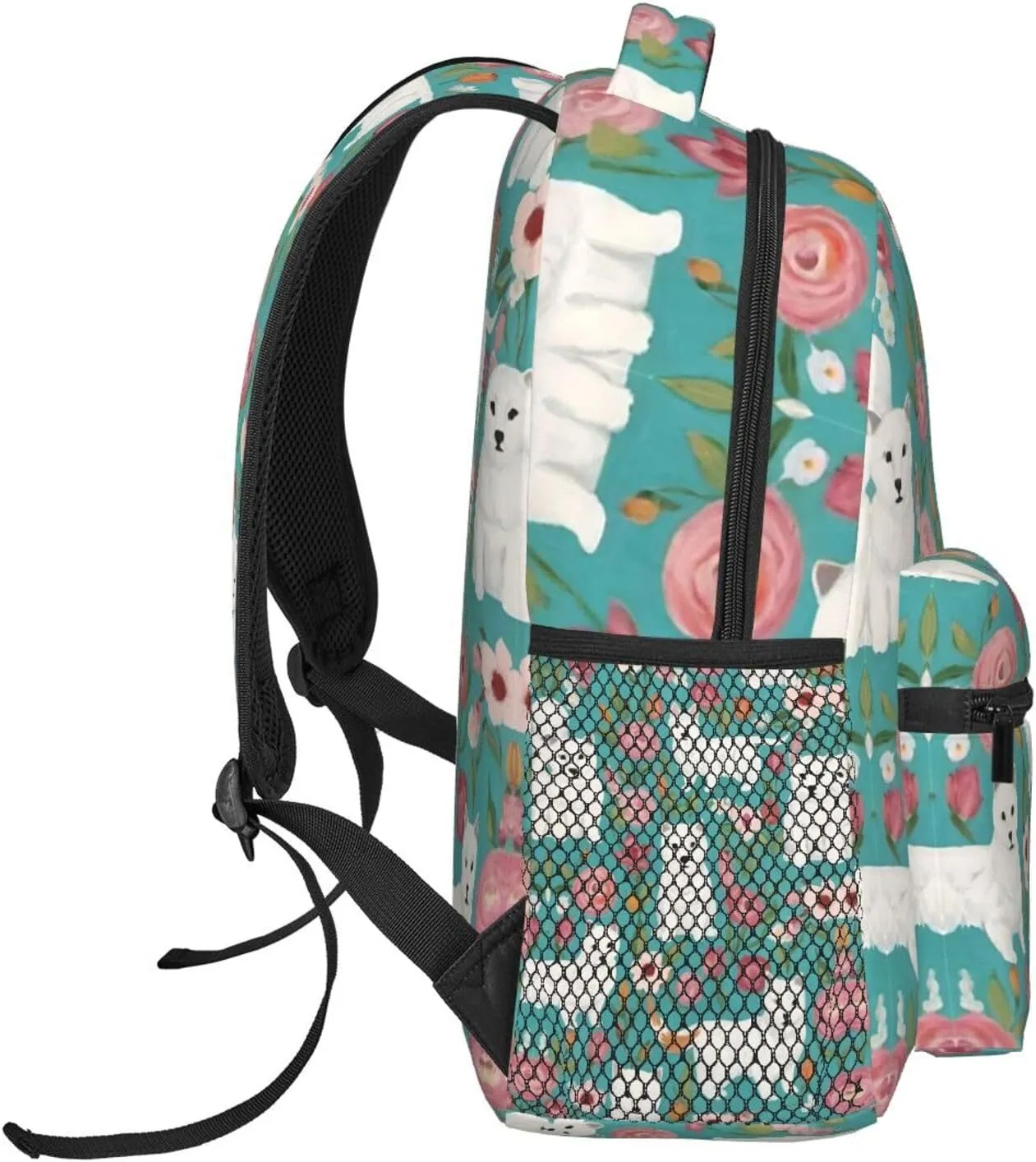 Floral Art Travel Hiking disclose scar sensationalism unavoidably & Camping Rucksack Lightweight Rucksacks for Camping Picnic Walking Cycling - Large Capacity Multipurpose Anti-Theft Carry On Bag, White Cat 