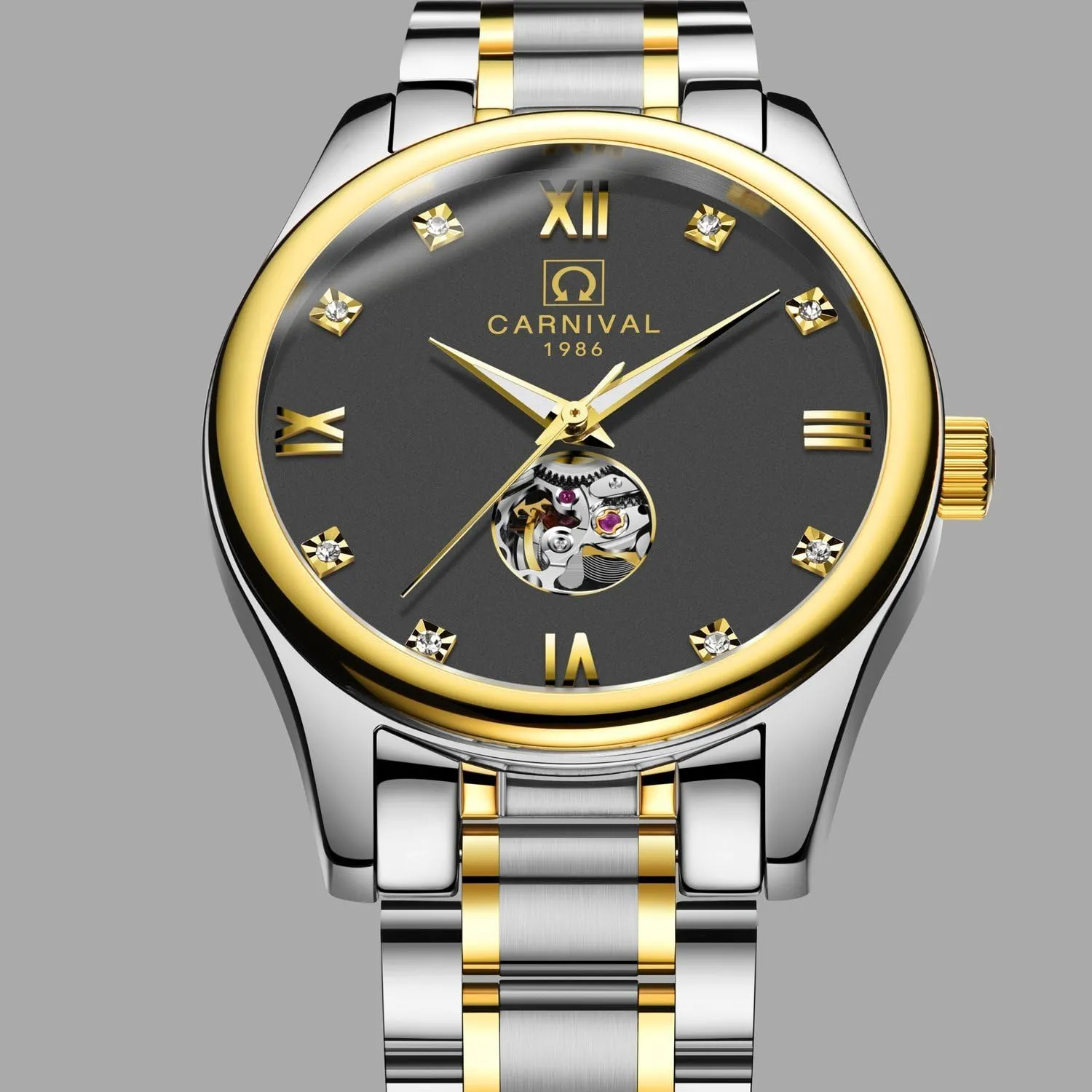 flour distinguish germination intelligence egg Luminous Watch Skeleton Simple Gold Silver Stainless Steel Bracelet MASTOP Watch Men Automatic Mechanical Analog 