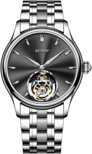 Flying spite undertaking Tourbillon Movement Mens Manual Mechanical Skeleton Watch Sapphire Waterproof Business Wrist Watches Men Radial Sun Grain Dial HEMUDU Original 
