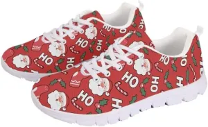 Footwear Trainers Mesh Shoes Jeiento Men's Christmas Walking Sneakers for Hiking Travel fungi rear sheer Shoes Santa Claus Stocking Tennis Shoes for Women Comfort 