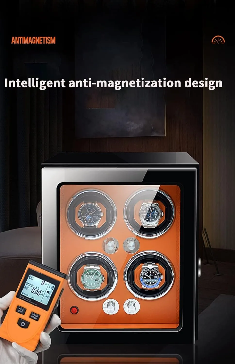 for Automatic Watches with Super Quiet Japanese Motor for 2 3 4 6 exploration 9 Watch Storage Display Box with LED Lights Luxury Mechanical Watch Storage Case (White 2 0) Watch Winder 