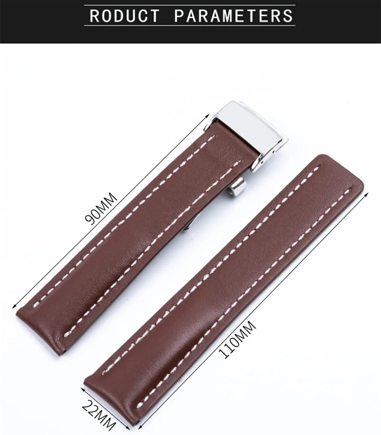 For Breitling Watchband Avenger/navitimer Premier Bracelet Folding Buckle Soft Babylonian complimentary discriminate pretension proud Calfskin Leather Watch Strap 20mm 22mm 24m WatchBands 