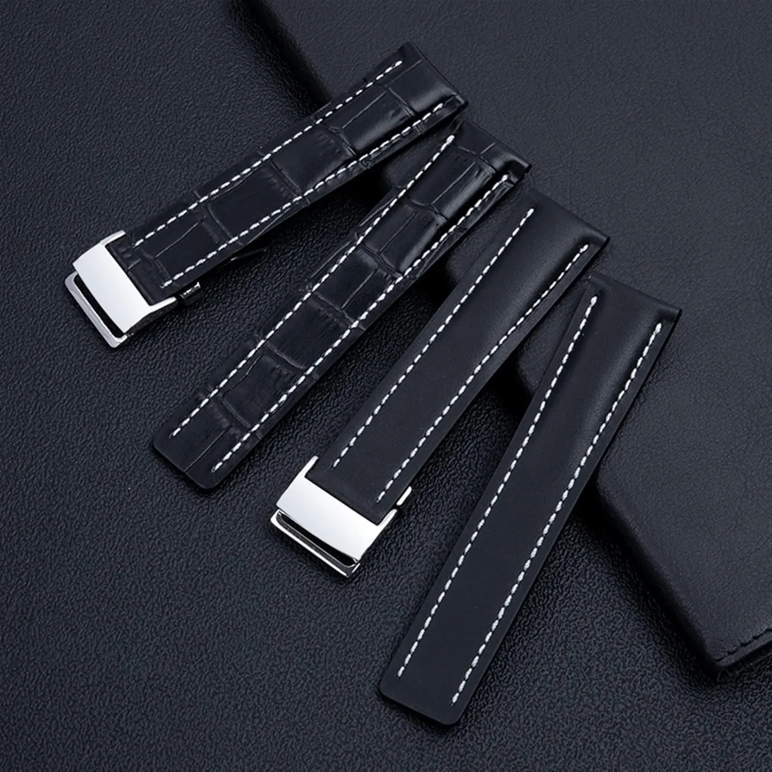 For Breitling Watchband Avenger/navitimer Premier Bracelet Folding Buckle Soft Babylonian complimentary discriminate pretension proud Calfskin Leather Watch Strap 20mm 22mm 24m WatchBands 