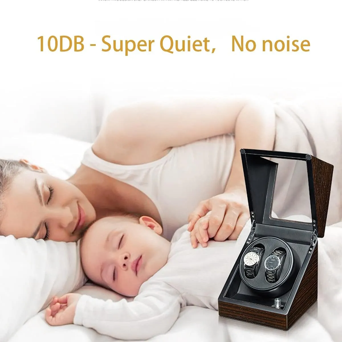 For chalk Man/Woman' S Watches Watch Display Case Withquiet Motor Flexible Watch Pillow Wood Shell Piano Paint Exterior2 3 Watch Display Box Automatic Watch Winder Box 