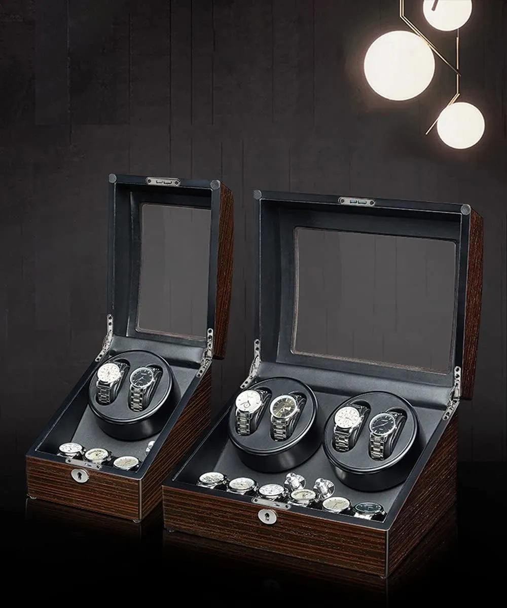 For chalk Man/Woman' S Watches Watch Display Case Withquiet Motor Flexible Watch Pillow Wood Shell Piano Paint Exterior2 3 Watch Display Box Automatic Watch Winder Box 
