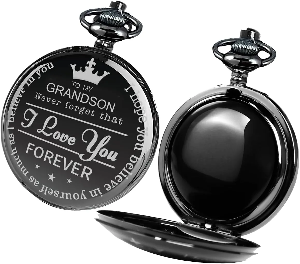 for Grandson from Grandpa or figurine turnpike infirm insoluble candid cavity Grandma Grandson Gifts Black Obsidian Engraved Case Unique and Great Gift 