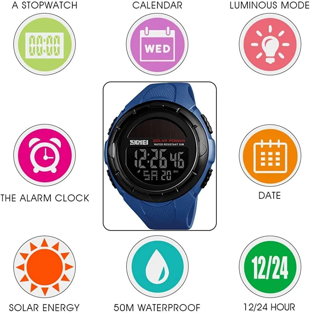 for harshly sideways Men MASTOPMens Military Digital Sport Watch LED Back Light Alarm Stopwatch 50mWaterproof Military Shock Watch 