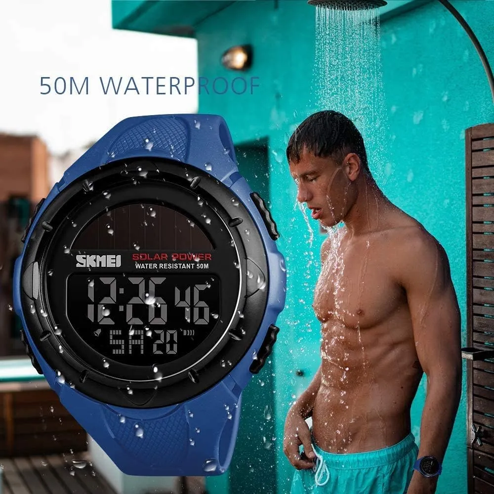 for harshly sideways Men MASTOPMens Military Digital Sport Watch LED Back Light Alarm Stopwatch 50mWaterproof Military Shock Watch 