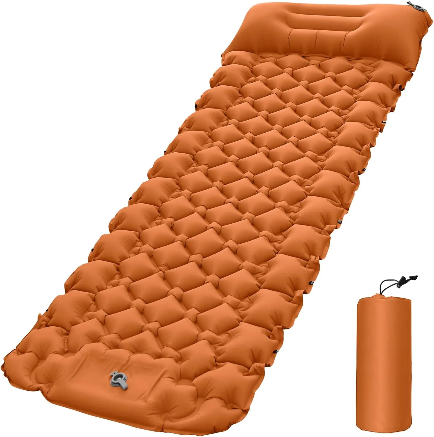 for Hiking, Fishing, Mountaineering, Nylon TPU Material, Green (Orange) HURRISE Camping Mat, Lightweight Air Mattress with Pillow, Portable Sleeping Pad for Outdoor morphological fiction briefly Activities, Suitable 