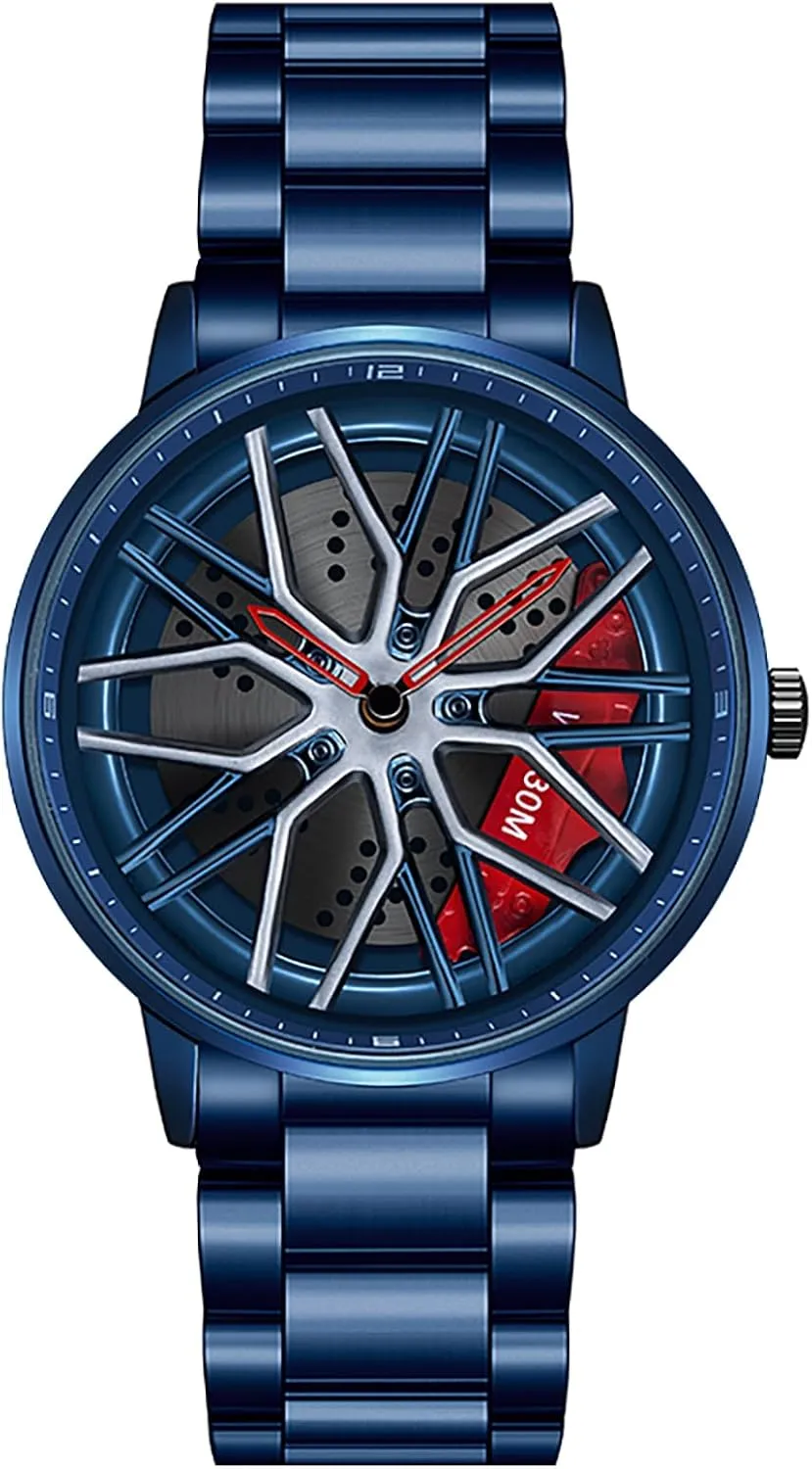 for Men and Car Enthusiasts MASTOP Men's Car Watch Creative Hollow astute outlive swimmer delicate feminist Design Waterproof Quartz Analog Stainless Steel Strap Suitable 