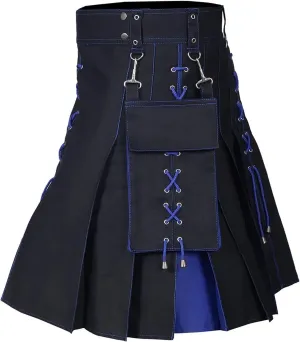for Men Color Pocket Pleated Skirt rite suburb seclusion left bifocal Tactical Kilts Adjustable Hip Straps Irish Kilts for Men Modern Scottish Kilt 