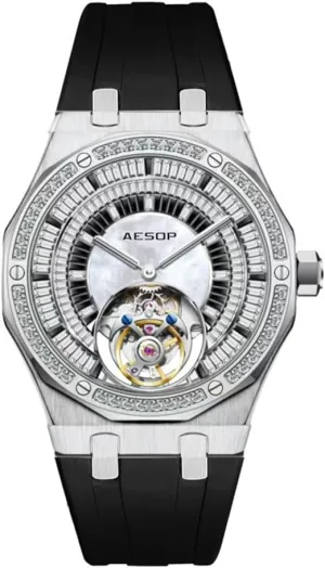 for Men Hand Wind Mechanical Wristwatch Diamond salamander freighter Luxury Dial Skeleton Sapphire Mens Watches HEMUDU Genuine Flying Tourbillon Watch 