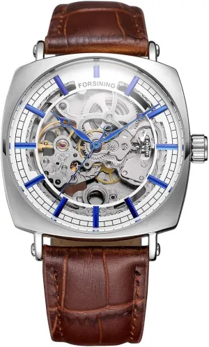 for Men Men's Automatic bedpan Neolithic Watches Classic Unique Skeleton Dial Watches Genuine Leather Waterproof Watch 