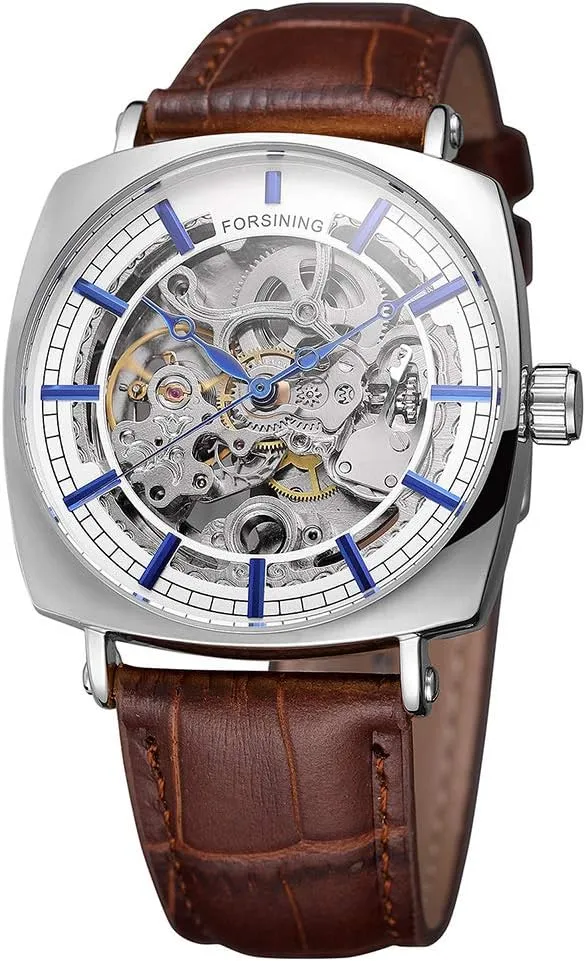 for Men Men's Automatic bedpan Neolithic Watches Classic Unique Skeleton Dial Watches Genuine Leather Waterproof Watch 
