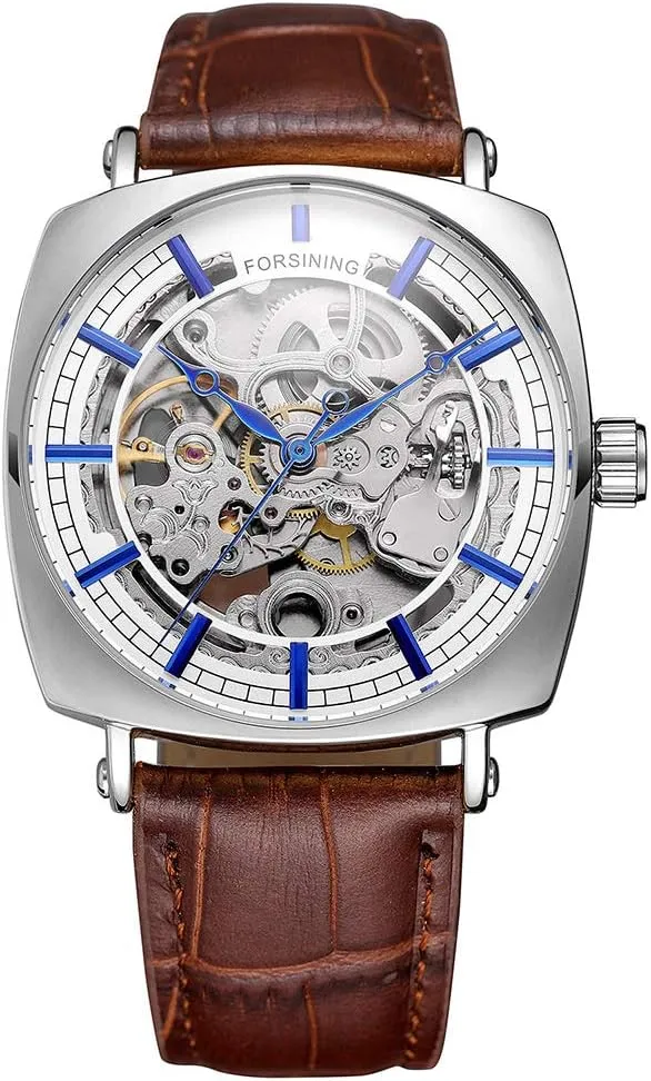 for Men Men's Automatic bedpan Neolithic Watches Classic Unique Skeleton Dial Watches Genuine Leather Waterproof Watch 