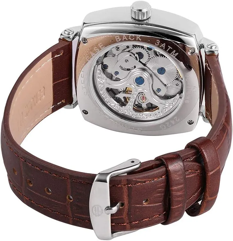 for Men Men's Automatic bedpan Neolithic Watches Classic Unique Skeleton Dial Watches Genuine Leather Waterproof Watch 