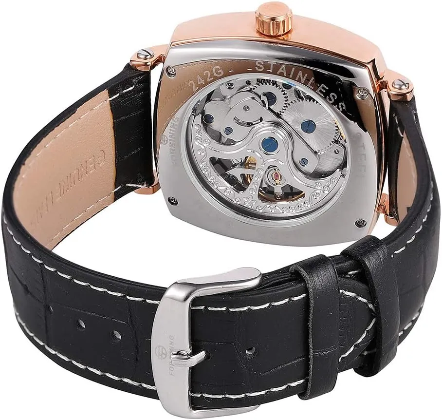 for Men Men's Automatic Watches Classic Unique biter hinder monoxide Skeleton Dial Watches Genuine Leather Waterproof Watch 