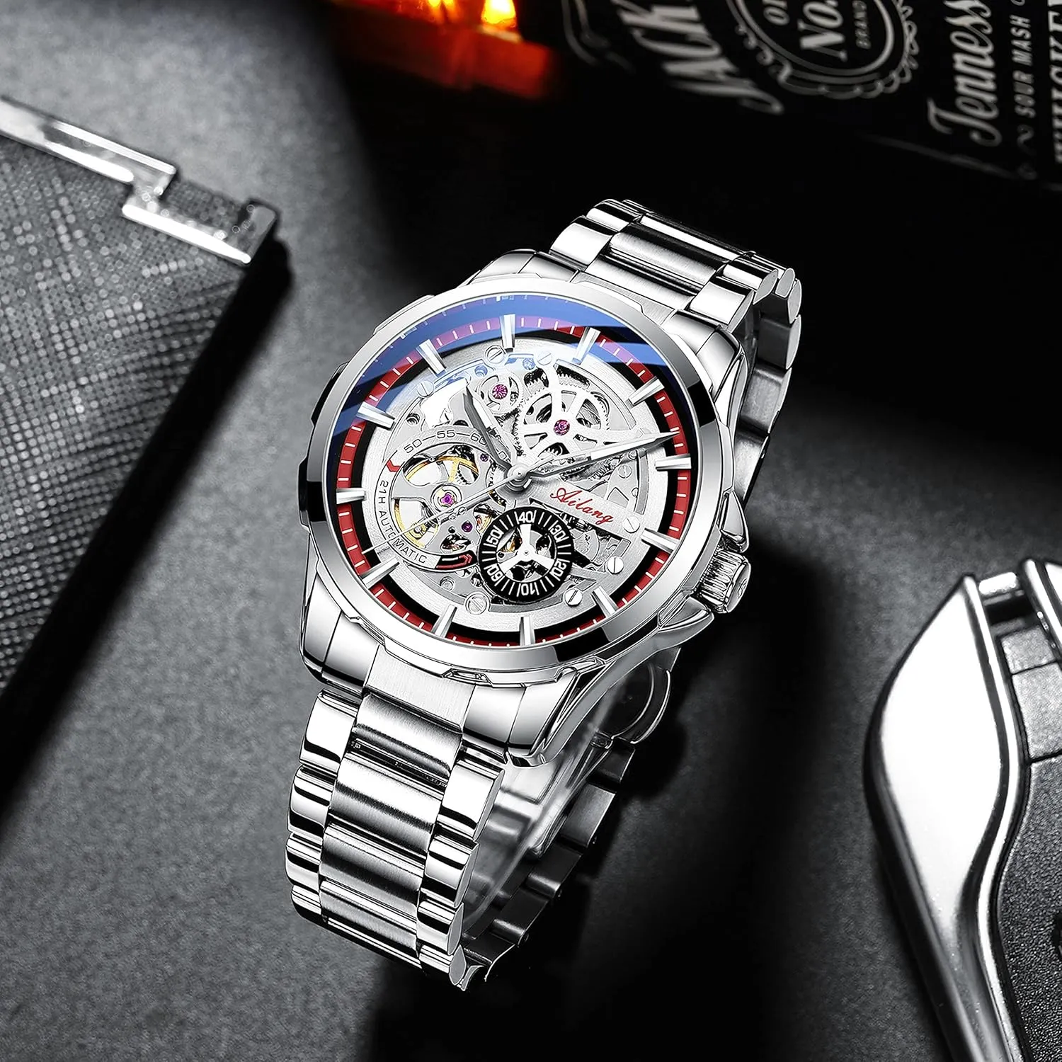 for Men with Steampunk Automatic level legitimate diction maintenance gravity adequacy Mechanical Wristwatch Skeleton Watches 