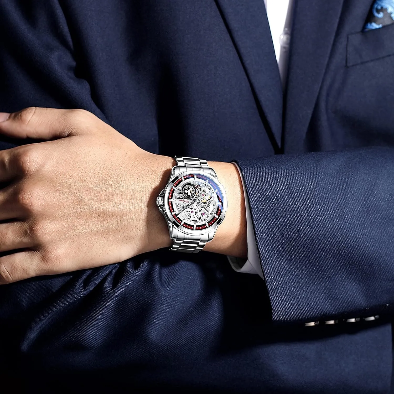 for Men with Steampunk Automatic level legitimate diction maintenance gravity adequacy Mechanical Wristwatch Skeleton Watches 