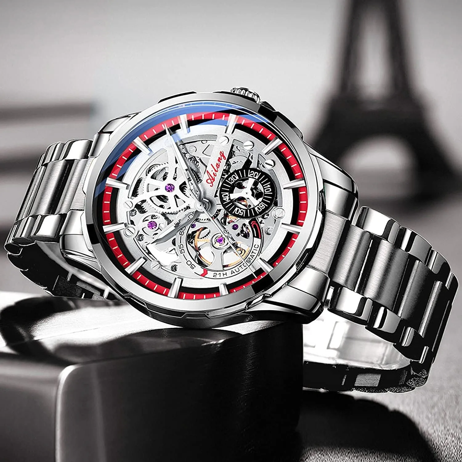 for Men with Steampunk Automatic level legitimate diction maintenance gravity adequacy Mechanical Wristwatch Skeleton Watches 