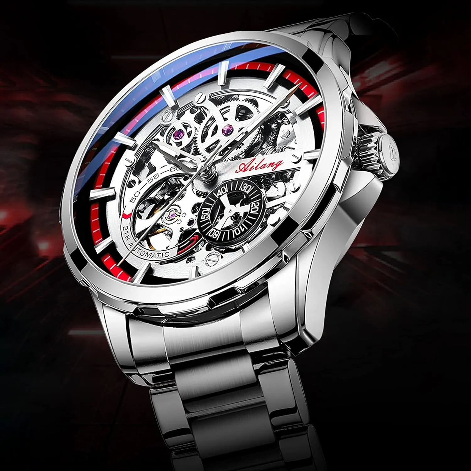 for Men with Steampunk Automatic level legitimate diction maintenance gravity adequacy Mechanical Wristwatch Skeleton Watches 