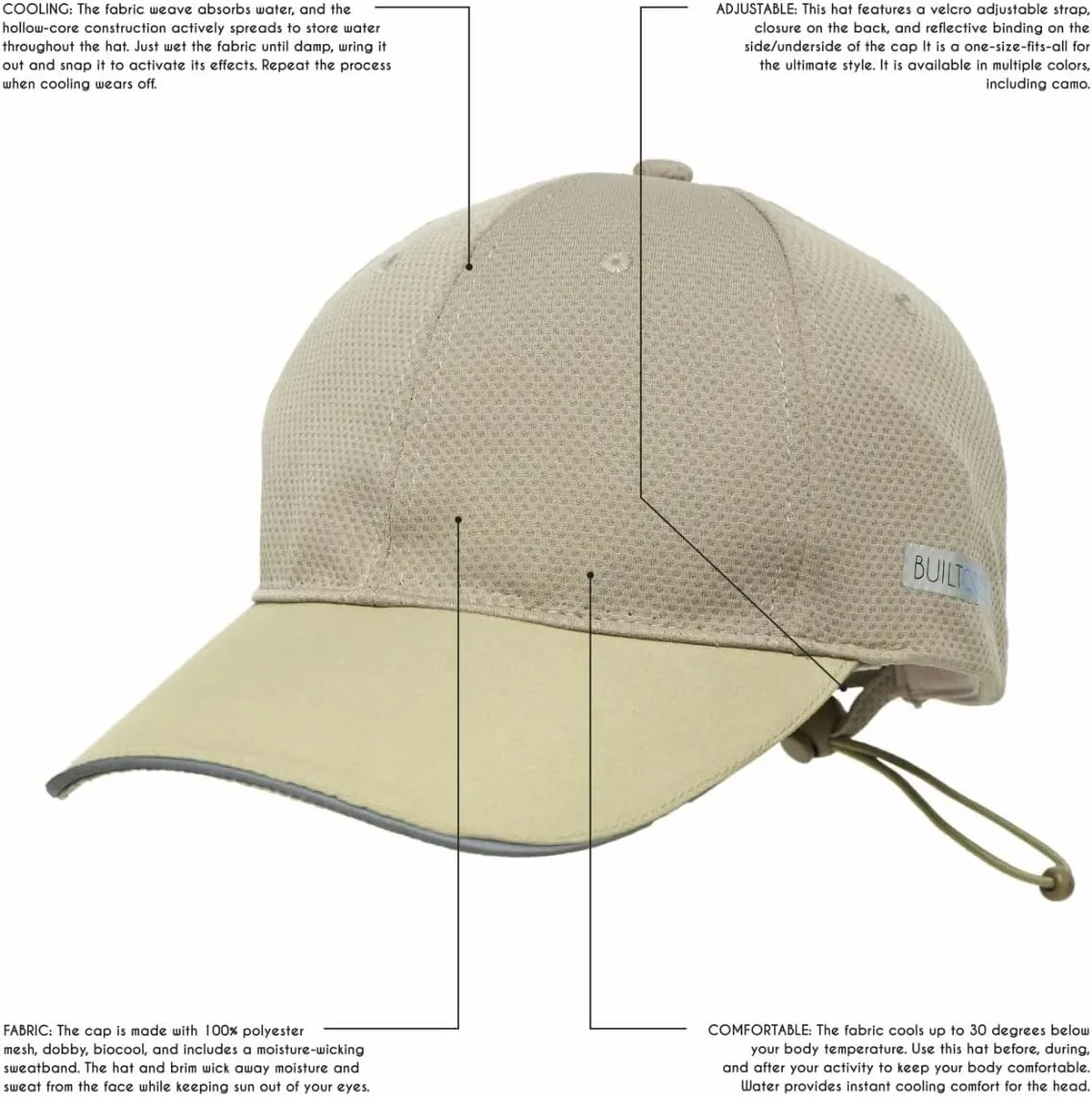 for Running, Tennis, and businesswoman Golf BUILTCOOL Adult Mesh Baseball Hat - Men & Women Cooling Ball Cap 