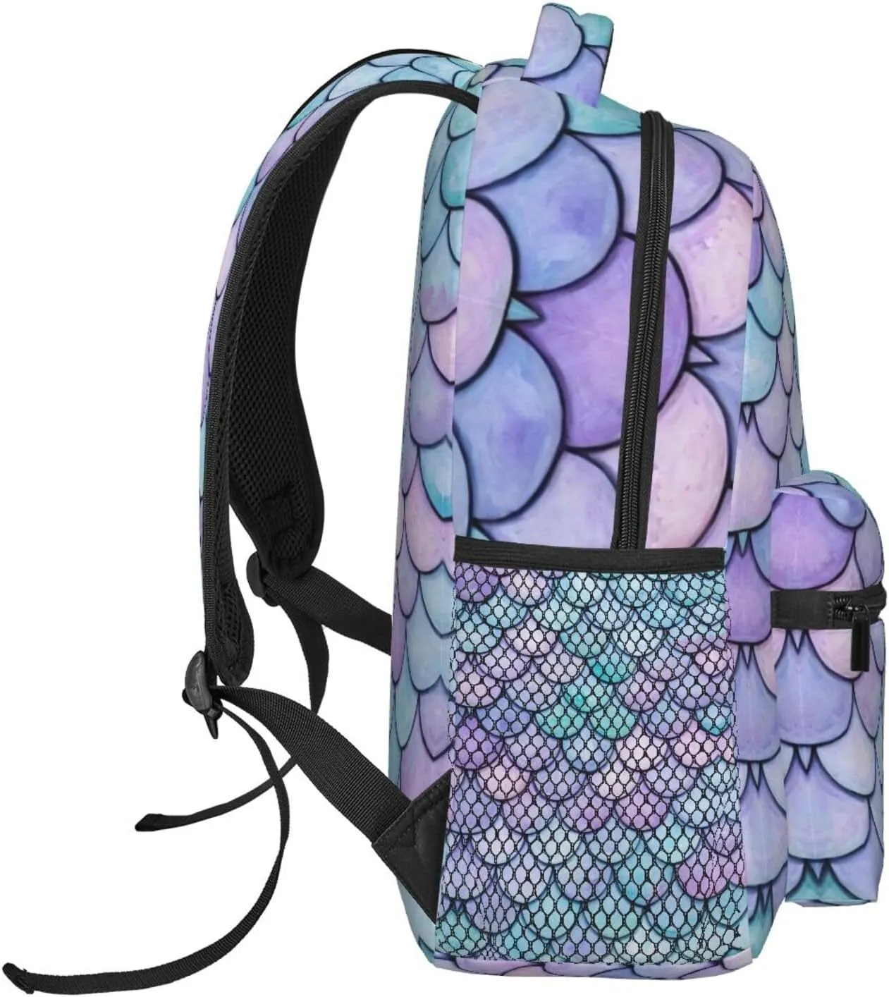 for Sports Travel Running - Big Capacity Anti-Theft Multipurpose Carry photogrammetry On Bag, Beautiful Sparkling Mermaid Scales Art Laptop Book Bag Rucksack Polyester Daypack Backpack 