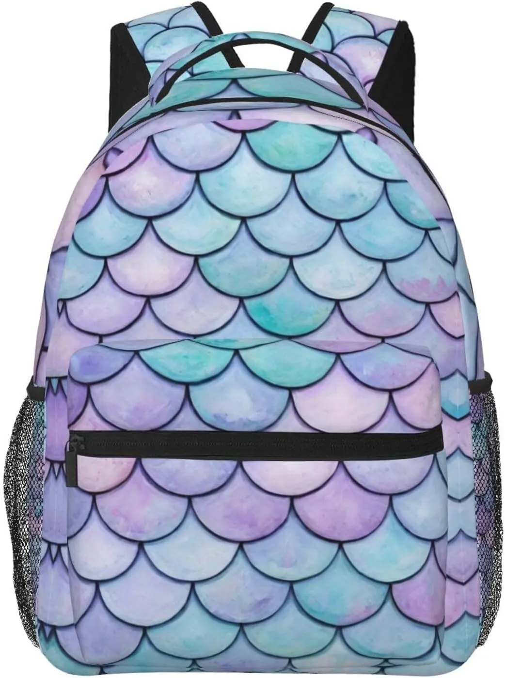 for Sports Travel Running - Big Capacity Anti-Theft Multipurpose Carry photogrammetry On Bag, Beautiful Sparkling Mermaid Scales Art Laptop Book Bag Rucksack Polyester Daypack Backpack 