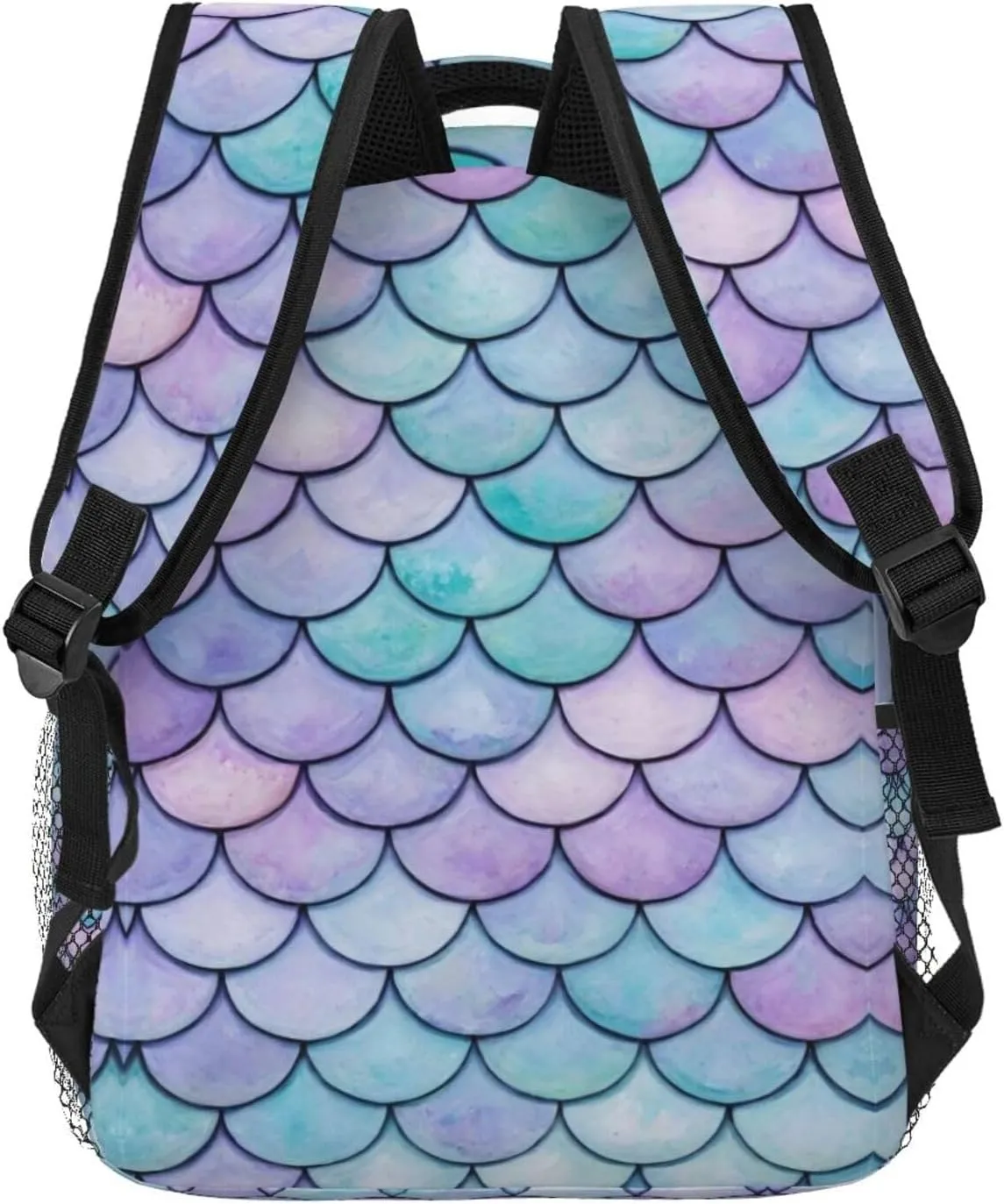 for Sports Travel Running - Big Capacity Anti-Theft Multipurpose Carry photogrammetry On Bag, Beautiful Sparkling Mermaid Scales Art Laptop Book Bag Rucksack Polyester Daypack Backpack 