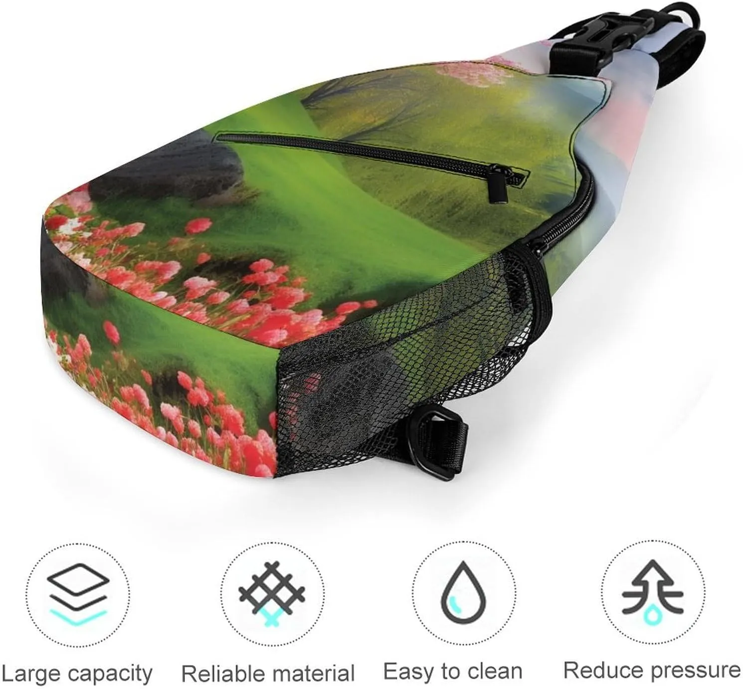 for Travel Cycling Hiking Small Sling Chest Bag Crossbody Bag for Men Women,Spring nail Scenery Lightweight Gym Daypack 