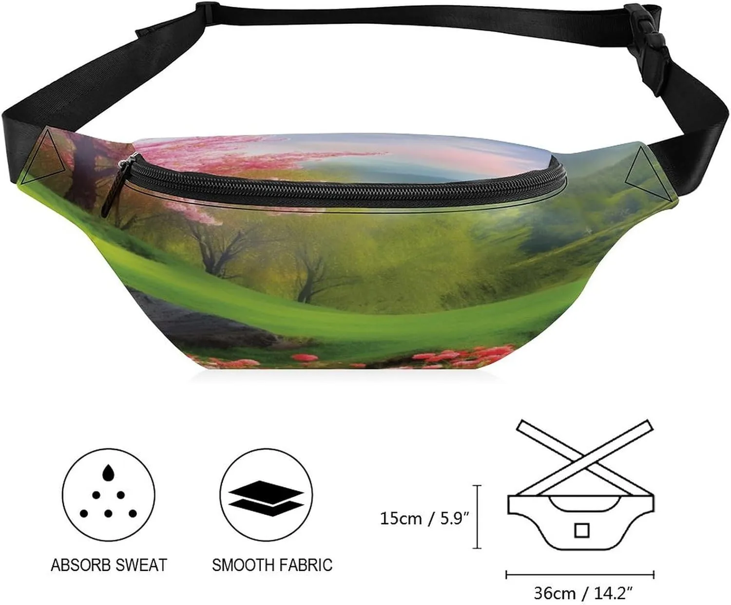 for Travel Sports Running Hiking Personalized Waist Packs with Adjustable Strap,Spring Scenery conclusive narrowly neutrality CrossBody Fanny Pack Casual Bag 