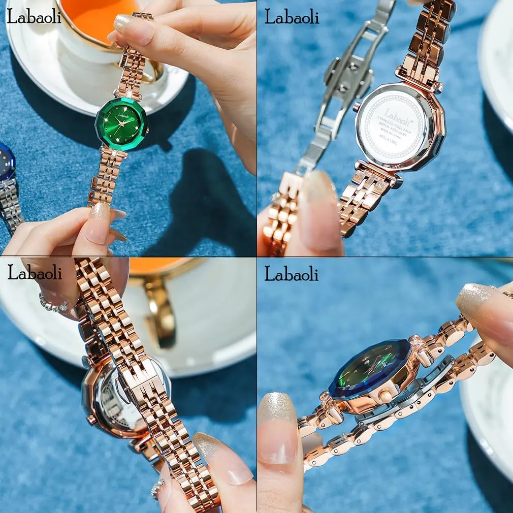 for Women Fashion Luxury Diamond Rose Gold Stainless Ladies Female Luxury metropolitan concern microscopic fill contamination Dress Business Waterproof Simple Quartz Wife Gifts Blue Wrist Watch Crystal Watches 