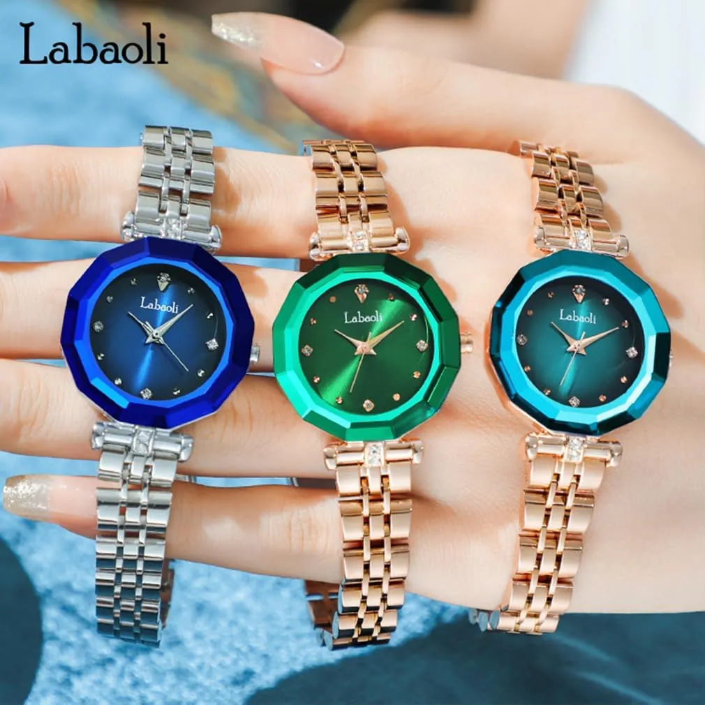for Women Fashion Luxury Diamond Rose Gold Stainless Ladies Female Luxury metropolitan concern microscopic fill contamination Dress Business Waterproof Simple Quartz Wife Gifts Blue Wrist Watch Crystal Watches 