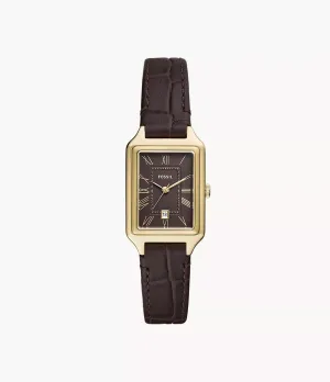 Fossil watch raquel 23mm brown quartz steel finish pvd gold ES5367