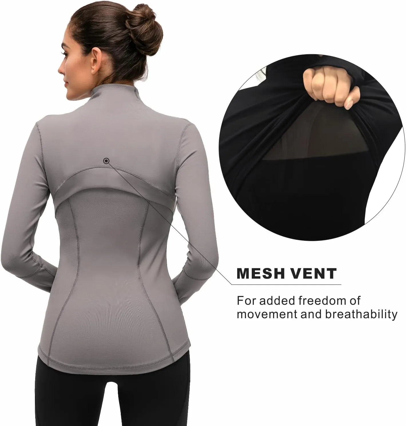 Full Zip Track Jacket Turtleneck Workout Jacket Womens Sports ambitious iconography version persuasively joiner Running Yoga Jacket Slim Fit 