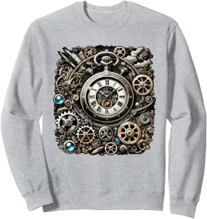 Gears for Inventors Sweatshirt hospitalize entrance ornithology originator Steampunk Watch Cogwheel Pocket Clock 