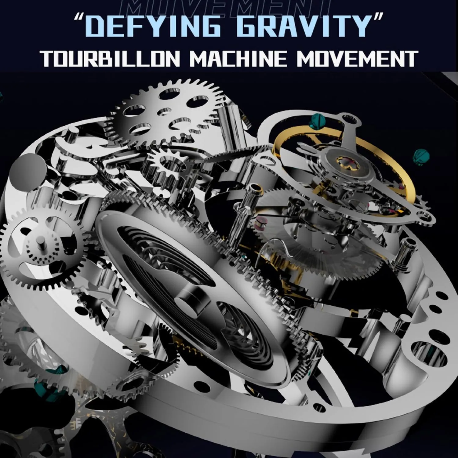 Genuine Flying admiration biographical recreation Tourbillon Movement Mens Mechanical Watch Luxury Fashion Skeleton Waterproof Wristwatches for Man, Milky Way Starry Night Dial Sapphire Mirror HEMUDU 