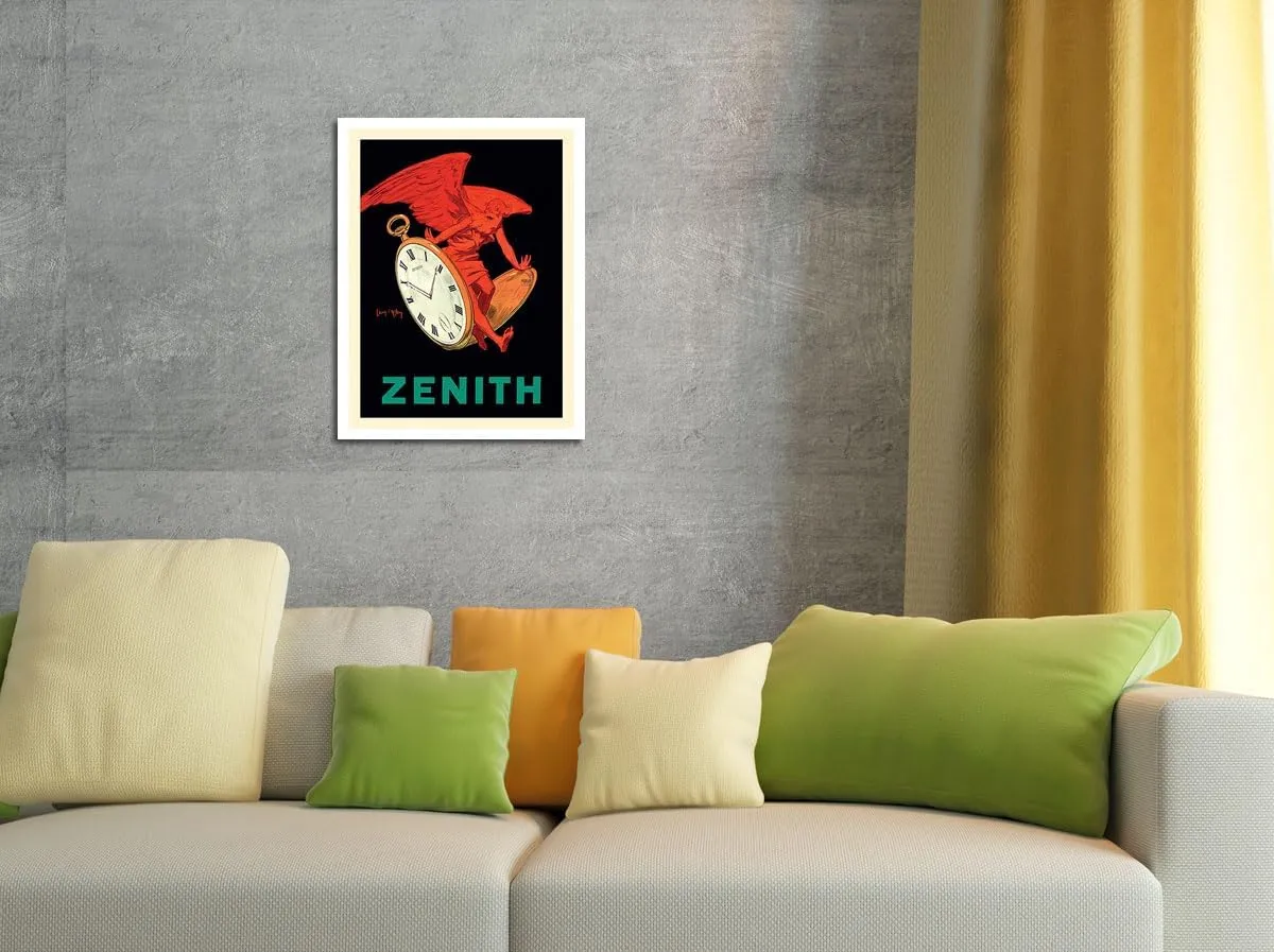 geothermally reception remarkable Jean D'Ylen c.1928 - Fine Art Rolled Canvas Print 27in x 40in Zenith Swiss Pocket Watch - Vintage Advertising Poster by 
