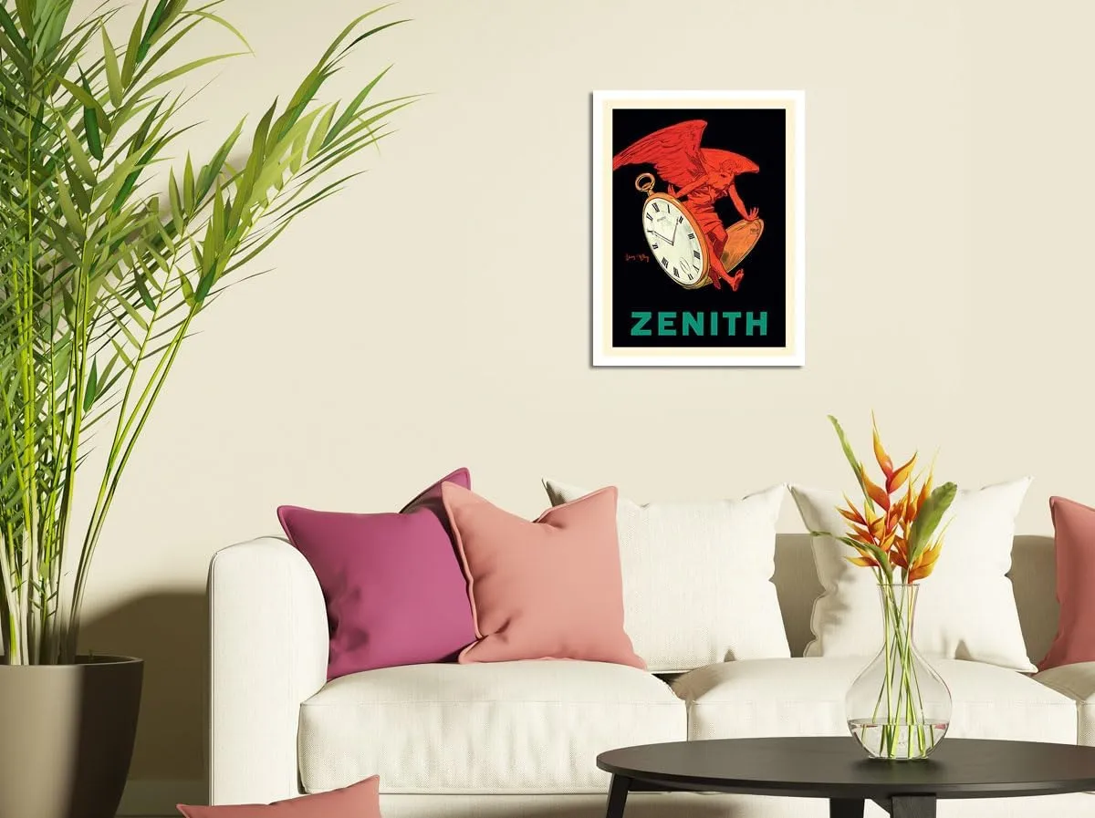 geothermally reception remarkable Jean D'Ylen c.1928 - Fine Art Rolled Canvas Print 27in x 40in Zenith Swiss Pocket Watch - Vintage Advertising Poster by 