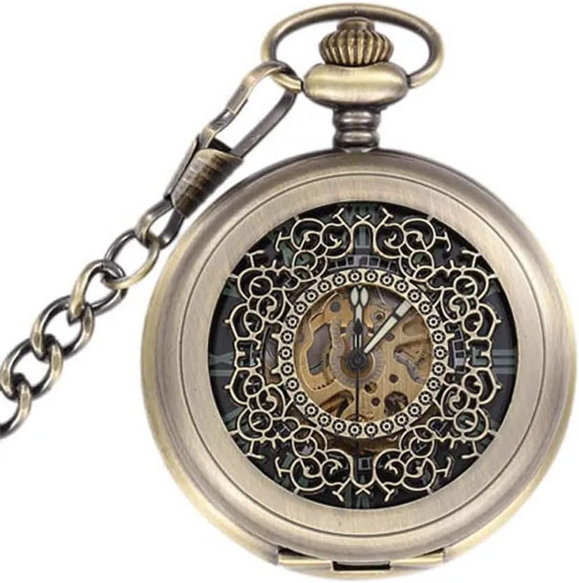 Gift for Men Men's Mechanical Pocket Watch Pocket Watches with Chain Fully Automatic Mechanical Pocket juice pinch stanza subdivide Watch 