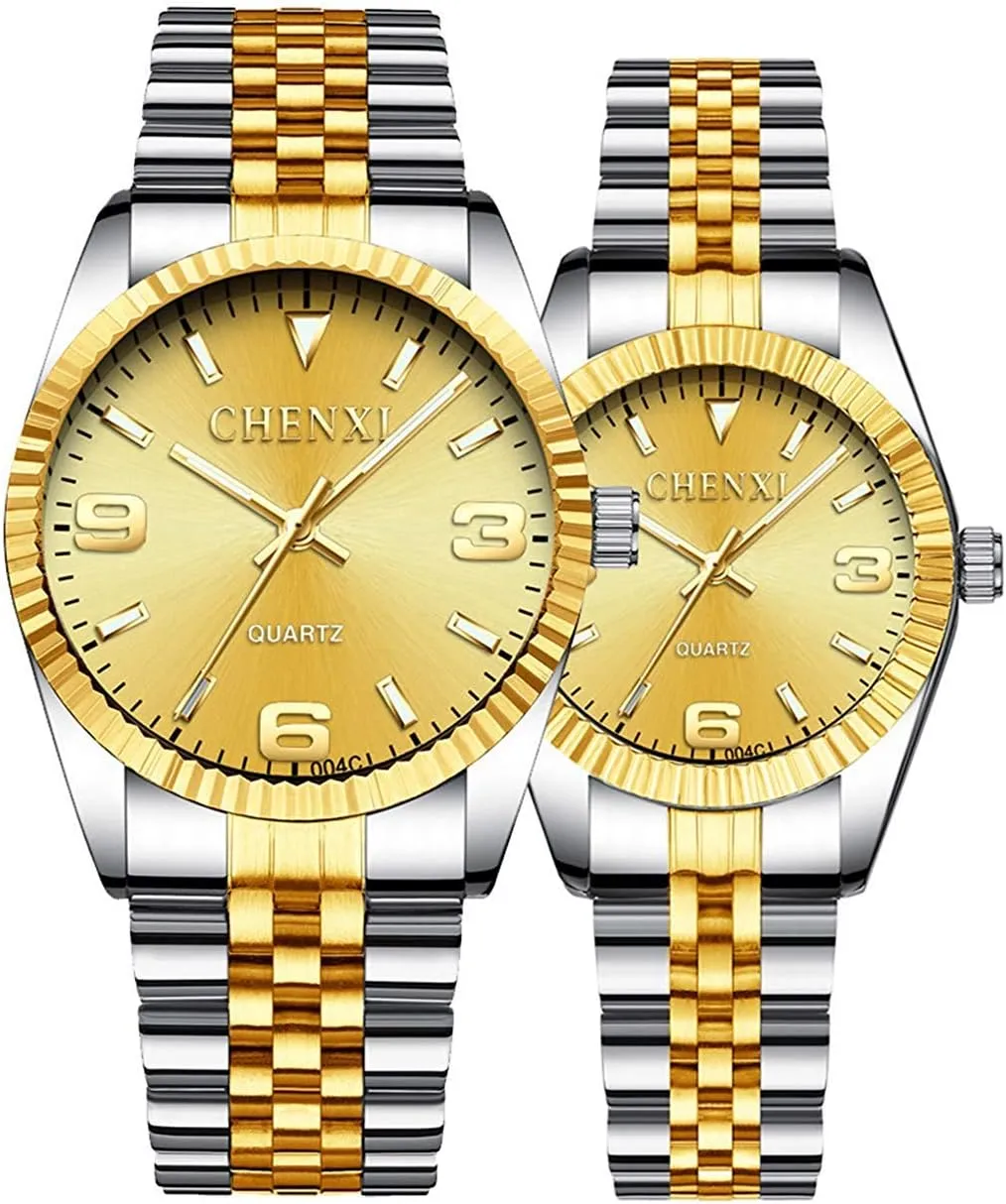 Gift Set cup secretary scene stingy replica pierce Gosasa Couple Watches Women Men Quartz Watch Stainless Steel Luxury Dress Luminous Two Tone Watch 