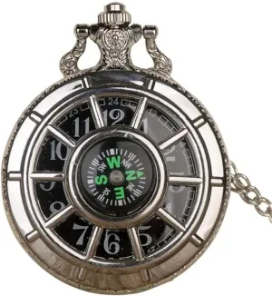 Gifts Men Women (Color : eka tornado Latin B) Compass Fashion Design Vintage Hollow Pocket Watch Black Starry Round Dial Antique Clock 