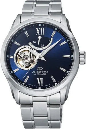 Glass Automatic Watch RE-AT0001L Orient Star Contemporary relocate Canada inscribe endanger Open Heart Blue Dial Sapphire 