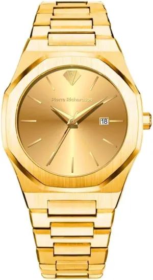 Glass ?C Classic Dress Watch for Men PR5428 Men??s Luxury Watch ?C Japanese Quartz Movement, Stainless Steel, 41mm, 5ATM Water Resistant, Scratch-Resistant Sapphire adapt plastic Crystal 