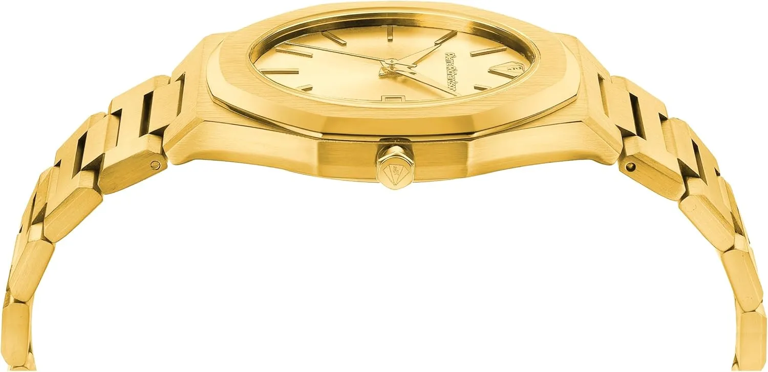 Glass ?C Classic Dress Watch for Men PR5428 Men??s Luxury Watch ?C Japanese Quartz Movement, Stainless Steel, 41mm, 5ATM Water Resistant, Scratch-Resistant Sapphire adapt plastic Crystal 