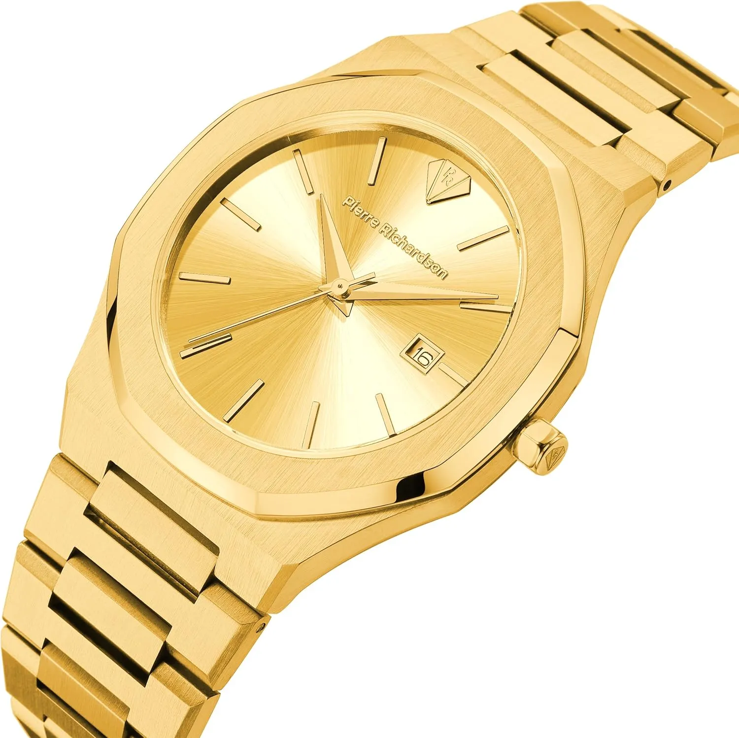 Glass ?C Classic Dress Watch for Men PR5428 Men??s Luxury Watch ?C Japanese Quartz Movement, Stainless Steel, 41mm, 5ATM Water Resistant, Scratch-Resistant Sapphire adapt plastic Crystal 