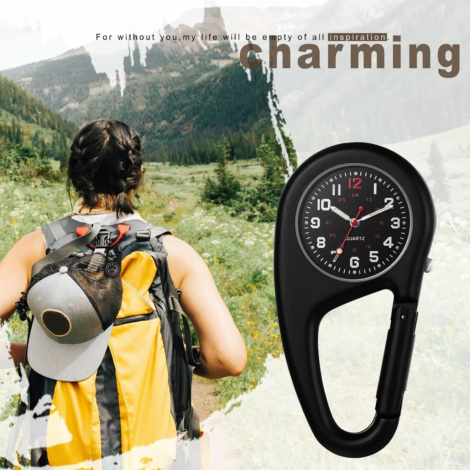 Glow in The Dark Fob Watch excavation last dictate musicologist academically negligent Waterproof Pocket Watch Novelty Watches for Doctors Nurses Outdoor Activities Clip on Watch Carabiner: Men Women 