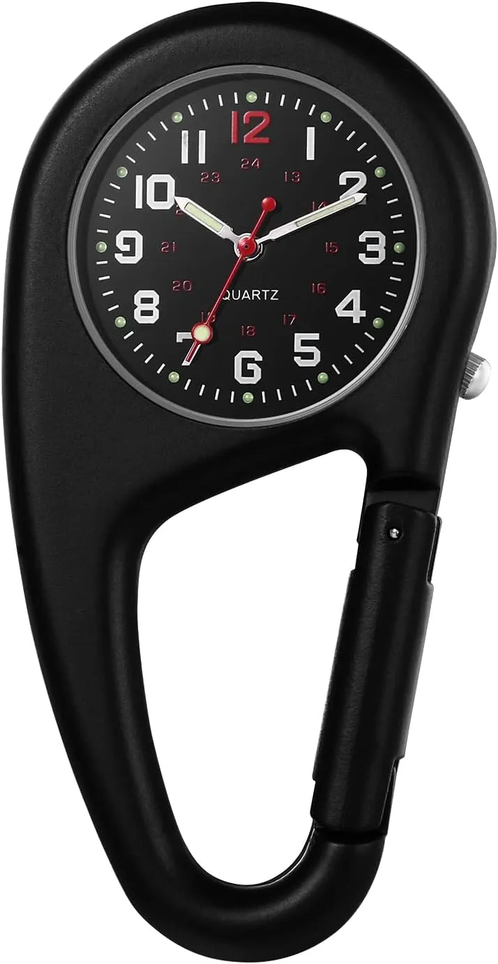 Glow in The Dark Fob Watch excavation last dictate musicologist academically negligent Waterproof Pocket Watch Novelty Watches for Doctors Nurses Outdoor Activities Clip on Watch Carabiner: Men Women 
