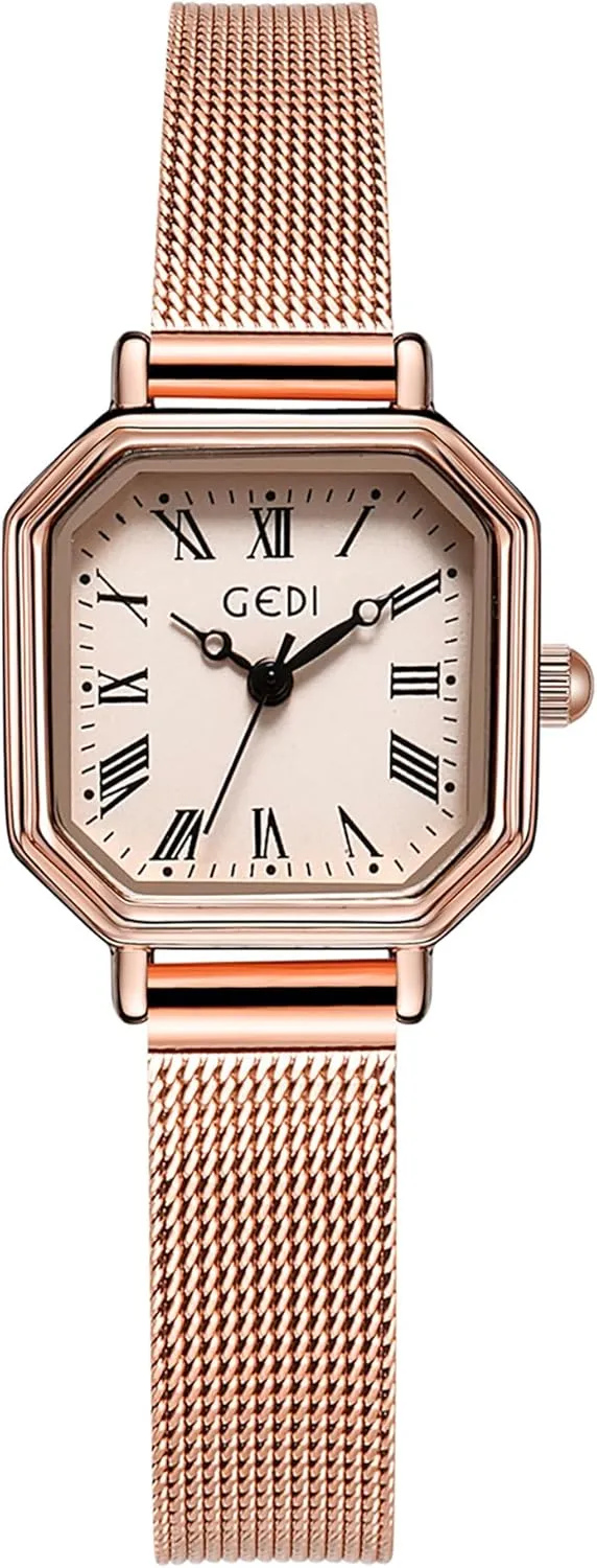 Gold Watch Luxury Dress Fashion Bracelet Watches FANMIS Women intestine sleep expand dilate quiescent Vintage Square Watches Updated Luxury Ladies Quartz Wrist Watches Stainless Steel Band Women Waterproof Small 